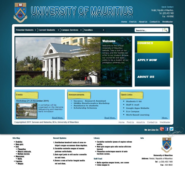 UoM Website Design